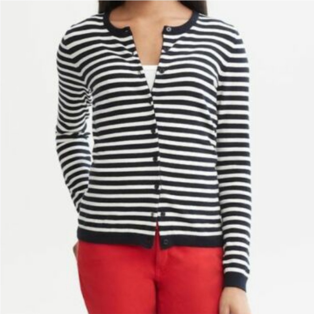 Banana Republic Striped Cardigan Sweater EUC sz XS